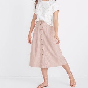 Madewell Stripe Midi Skirt